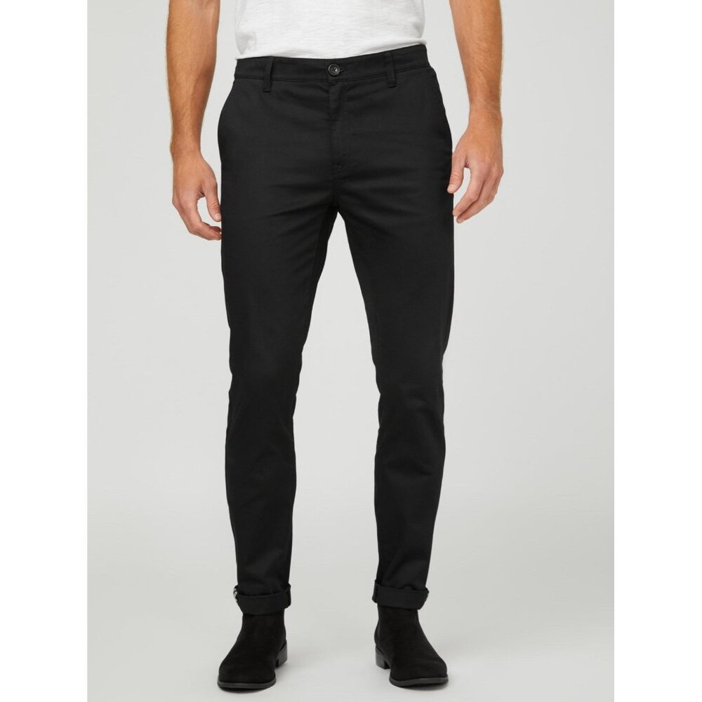 Guess Men’s Silvestre Sateen Pants Slim Straight In Black Size 36X32